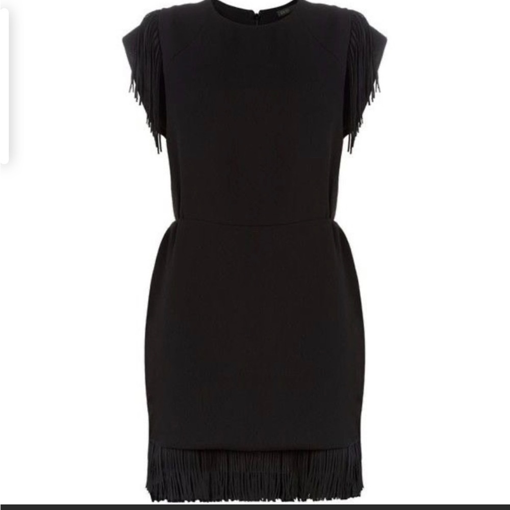 Maje black RENATA fringe dress